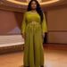 Women's Clothing Plus Size Clothes Inspired Elegant Tassel Dress – V-Neck Bell Sleeve Maxi Dress With Pleats, Matcha/White/Fuchsia/Pink/Black/Orange_ecoleips.com