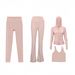 Women's Slim Fit Four Piece Set Hooded Jacket U Shaped Vest Flared Pants Cropped Pants Elastic Fit Sportswear_ecoleips.com