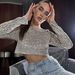 2025 Spring Autumn Women's Sleeve Top And Long Skirt Sequin Set_ecoleips.com