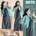 Autumn New Korean Fashion Shirt + Loose Dress Two-Piece Set For Pregnant Women_ecoleips.com