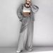 Women's Clothing New Gold Velvet Suit Fashion Zipper Long Sleeve Sports Style Hooded Sweater Zipper Casual Suit_ecoleips.com
