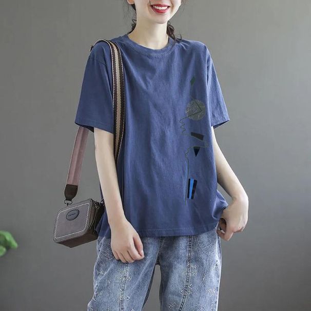 2026 Summer Loose-Fitting Short-Sleeved T-Shirt Women's Korean Version : Features Retro Letter Patterns That Enhance A_ecoleips.com