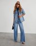 K New Loose Wide Leg Side Seam Splicing, Brushed Hem Denim Jeans For Women_ecoleips.com