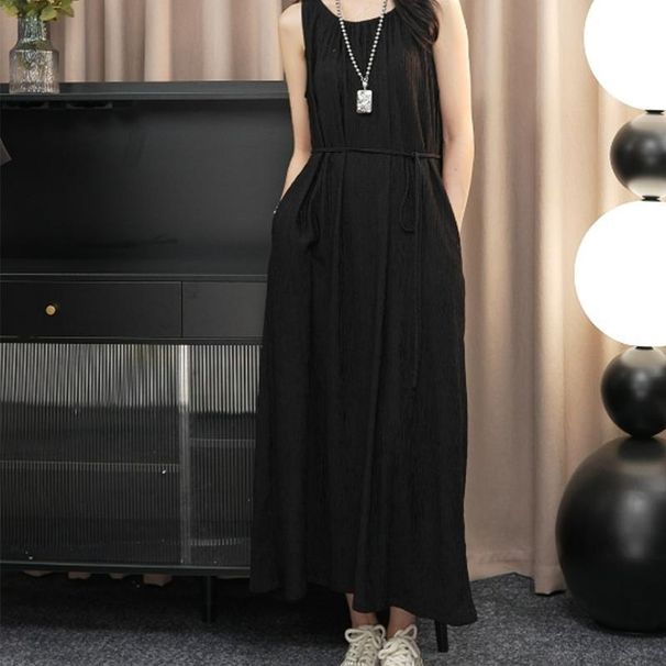 French-style Vintage Pocket Dress For Women, Summer Slimming And Figure-flattering, Fashionable, Waist-cinching,_ecoleips.com