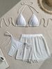 Elegant Solid Color Women's Bikini Set - Breathable Mesh Skirt Cover-Up For Beach & Pool - Soft Stretch Fabric With Removable Padding (S/M/L)_ecoleips.com