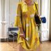 Women's Trendy Long Dress Crew Neck Pullover Style Vivid Digital Print Oversized Swing Hem Elegant Daily Vacation Wear_ecoleips.com