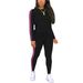 European American Cross-Border In-Stock Exclusive Round Neck Sleeve Top And Long Pants Side Patchwork Women's Two-Piece_ecoleips.com