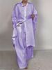 Women's Clothing New Style Casual Loose Solid Color Shirt Suit Wide Leg Pants Two Piece Set_ecoleips.com