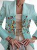 Foreign Trade Cross-Border 2025 Autumn European And American Women's Fashion Printed Slim-Fit Blazer_ecoleips.com