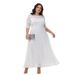 Large Size Women's Clothing New Lace Chiffon Stitching Dress Bridesmaid Dress_ecoleips.com