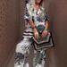 2025 European And American Style Cross-Border Independent Station Casual V-Neck Printed Short Sleeve Top Loose Wide-Leg_ecoleips.com