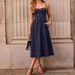 Women's Retro Strapless Denim Dress Dark Blue Cotton Mid-Calf Casual Summer Sexy_ecoleips.com