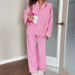 Pink Plaid Sleeve Long Pants Wearable Pajama Set European And American Autumn New Women's Homewear_ecoleips.com