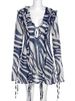 JULISSA MO Chiffon Sheer Bandage V-Neck Longsleeve Mini Dress For Women Sexy Zebra Print Slim See Through Beach Holiday Dresses_ecoleips.com