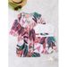 "Women's Swimwear Set With Printed Cover-Up - Comfortable Polyester Bikini & Shorts For Beach Vacation Pool Party_ecoleips.com
