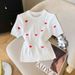 Summer New Women's Slim Fit Short Sleeve T-Shirt round Neck Unique Heart Shaped Top Ice Silk Knitwear Real Photos 2026_ecoleips.com