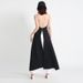 Women's Halter Neck Two Piece Dress Set Sleeveless Black White Color Block Irregular_ecoleips.com