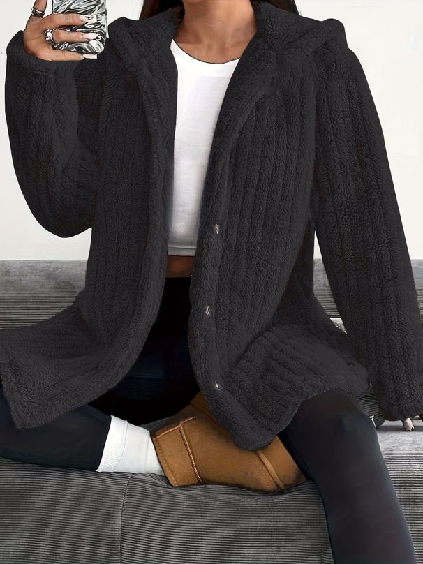 Cozy Fleece Hooded Sweatshirt For Women - Oversized Long Sleeve Pullover With Streetwear Style, Soft & Warm Autumn Winter Fashion_ecoleips.com