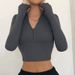 Women's Clothing Autumn Fashion Women's T Shirt Long Sleeved Zipper Half Open Collar Sexy All Match T Shirt For Women_ecoleips.com