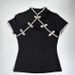 New Chinese Style Women's T-Shirt Button Design Slim Fit Sexy Style Cheongsam Collar Short Sleeve Top Niche 2026_ecoleips.com