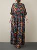 Cotton Summer Vintage Print Dresses For Women 2025 New Casual Loose Long Art Dress Femme Robe Vestidos Elegant Oversize Clothing_ecoleips.com