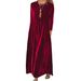 2024 Spring New Velvet Slim Fit Elegant Round Neck Long Dress_ecoleips.com