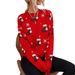 Christmas Knit Sweater For Women - Cozy Oversized Pullover With Festive Patterns, Soft Polyester Long Sleeve Tunic_ecoleips.com