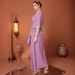 Modest Abaya Dress/Muslim Dress Women Elegant Evening Dress With Starry Sequins & Silver Thread Fringe – Two-Piece Style Long Robe In Pink-Purple_ecoleips.com