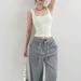 AC307 White Pure Cotton Vest, Sleeveless Camisole Women, Suitable Wearing Under A Suit Or As An Outer Piece In Summer_ecoleips.com