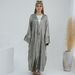 Voya Muslim Women's Fashion Patchwork Elegant Cardigan, High-end Quality Elegant Commuting With Multiple Colors To Choose From_ecoleips.com