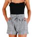 Aria Basics Aria Basics 2024 Summer Bestseller Women's Fashion Casual European And American Plaid Shorts_ecoleips.com