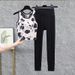 Women's Clothing Printed Yoga Suit Gym Yoga Pants Vest Pilates Suit_ecoleips.com