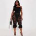 Women's Sexy Lace Hollow out Capri Pants Cross-Border See through Early Spring European American Style Polyester Fashion_ecoleips.com