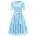 Women's Slim Fit Elegant Bow Dress Lace European American Style Spring Summer Fashion Cross Border Design_ecoleips.com