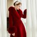 Luxury Double-Faced Cashmere Coat With Fox Fur Collar - Slim Fit Long Trench Coat In Wine Red, Black & Pastel Yellow_ecoleips.com