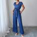 Women's Clothing Simple Fashion Style Deep V High End Wide Leg Jumpsuit Women's Clothing Spring And Summer_ecoleips.com