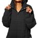 Women's Casual Fashion Hooded Jacket Solid Color Long Sleeve round Hem Pullover Top Cotton European American Style 2023_ecoleips.com