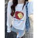 Autumn And Winter Casual Printed Long-Sleeved Loose, Versatile, Slimming Round-Neck Base Layer T-Shirt Top For Women_ecoleips.com