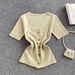 Elegant V-Neck Knit Top For Women – Breathable Summer Pullover With Single Button Detail_ecoleips.com