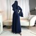 Women's Clothing Diamond Stripe Big Trumpet Sleeve Long Connecting Skirt Long Skirt Robe_ecoleips.com