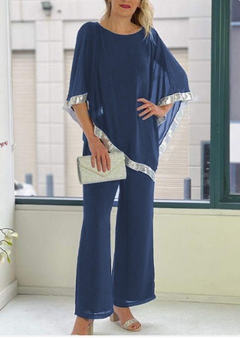 Women's Clothing Autumn New Sequin Exquisite Round Neck Suit_ecoleips.com