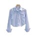 Women's Clothing Autumn New Short Long Sleeved Tops Shirts Women's Design Ladies Versatile Fashion Shirts_ecoleips.com