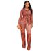 Women's Button Leopard Print Pants Set European American Style Cross Border Loose Comfort Trendy Two Piece Set Waist Cinching Cardigan Top_ecoleips.com