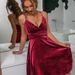 Women's ClothingSpring And Autumn New Women's Gold Velvet Evening Dress Sexy V Neck Backless Suspender Dress_ecoleips.com