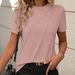 Women's Clothing Solid Color Round Neck Short Sleeve Loose T Shirt Shirt Vest_ecoleips.com