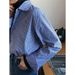 Women's Korean Style Loose Long Sleeve Striped Shirt Unique Retro Design Student Style Autumn New Arrival_ecoleips.com