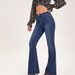 2025 Best-Seller: Women's Blue Flared Jeans, Versatile Slim-Fit Long Horseshoe Denim Pants For Women_ecoleips.com