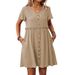 Women's Flowy Boho Summer Dress With V-Neck And Ruffle Sleeves For Beach Vacation, Holiday, Casual Wear_ecoleips.com
