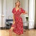 Women's Trendy Summer Dress Short Sleeve Ditsy Floral Print Elegant Casual Daily Vacation Wear_ecoleips.com