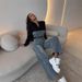 Women's Clothing Stitching Denim Jumpsuit High Waist Casual Straight Denim High Waist Straight Leg Casual Overalls Long Sleeve Stitching Design_ecoleips.com